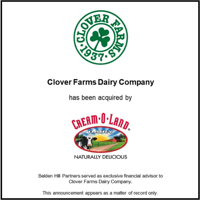 Clover Farms Dairy Company – Belden Hill Partners, LLC